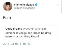fruit-floral-nut: Reminder that Michelle Visage knows what’s up and shouldn’t be assumed to share the same transphobic views as RuPaul just because they’re friends.
