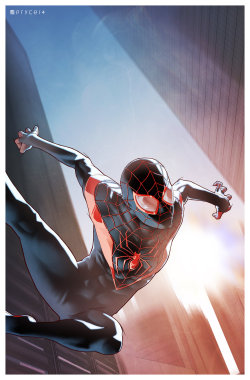 pryce14:  ULTIMATE SPIDER-MAN: Miles Morales by Pryce14 Just got caught up on his new series, so a bit of fan appreciation getting through my system.  Totally loving Miles as Spider-Man.