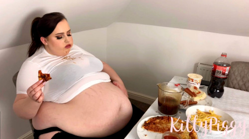 neptitudeplus:Cheeks bulging, jaw aching, belly ballooning… After gorging for 72 hours straight, Kitty might be full but she isn’t yet finished! (kittypiggy at curvage.org)