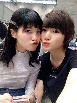 girls48:  [755] 2016.04.24 NaaMegu Talk Naachan: We met 😍 Megu: We met, y'know 😍Even so, Naachan is too handsome in uniform 🙈💓Kya 🙈💓 Fan: Naachan is too handsome!!Megu: Right?! She’s really too handsome 😍 Naachan: What’s wrong?