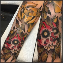 fuckyeahtattoos:Skull and rose artist: Emmanuel Mendoza  Ironclad tattoo co. Troy MI  IG//@sacred_crow