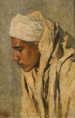 amare-habeo: Leopold-Carl Müller (German, 1834-1892)  Portrait of a man of oriental origin with turban, N/D   Oil on canvas, 30 x 20 cm 