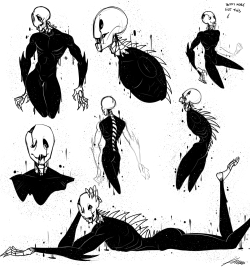 So yeah, this is my concept art for raging Gaster [upper pic, and yes, his proportions are like that on purpose, I actually screwed them up in the second pic lol]And my part of drawpile session with @thebigmonstersucc
