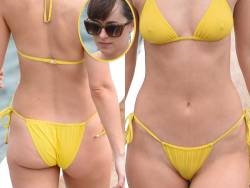 starprivate:  Dakota Johnson is juicy bikini ass  Dakota Johnson giving you a close front/back view on her bonanza body.