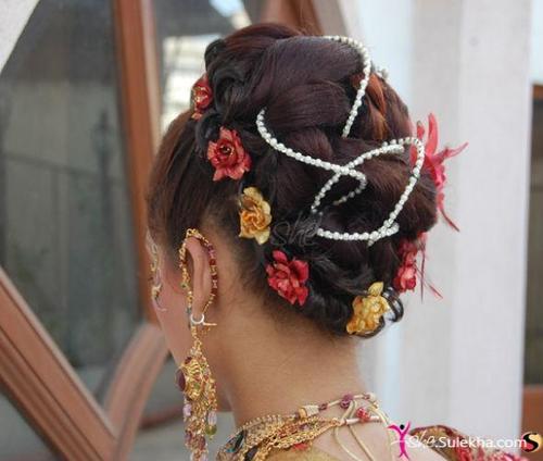 Indian bridal hairstyles for long hair