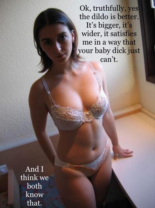 way-2-small-4-her-deactivated20:elpasolace:chastityandgenderbendingfun:Absolutely true and I have told him many, many times, usually as I edge his little dick and make him beg me to fuck bigger, better guys &hellip;Yes&hellip;we both know that&hellip;Back