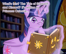 thedarkonesuniverse:  mindlessgonzojam:  jonfawkes:  That diary thing was pretty thick, you gotta wonder what else was in it.  Celestia’s sexploitations?  Just to point out her eyes arnt even looking at the book if anything it looks like shes looking