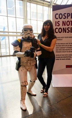 with LGBT stormtrooper sergeant. ( ^_^ ) Awww, I&rsquo;m so gonna cosplay a Captain Phasma next year since am as tall as Gwendoline Christie.