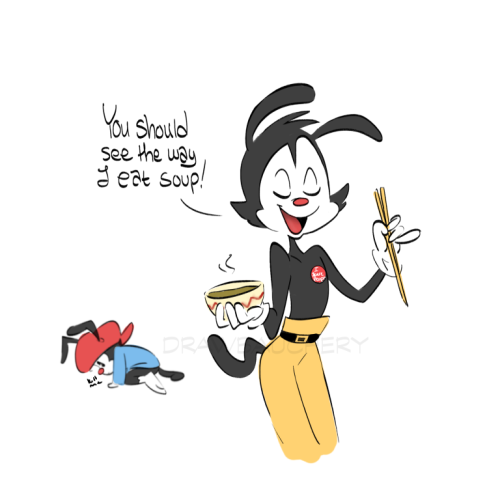 I colored the drawing in AND added a nice little button to Yakko…. might have to zoom in to read it lol(emptyheadfullstomach)you gave color and life to the drawing that cursed my account for a day..and for that i thank you
