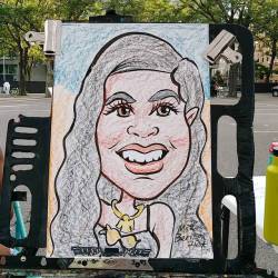 Doing caricatures at the Central Flea in Central Square today!  95 Prospect St. #caricature #cambridge #centralflea #caricatures #caricaturist #portrait (at Cambridge, Massachusetts)