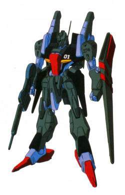 the-three-seconds-warning:  MSZ-006-X Prototype Ζ Gundam  A series of three mobile suits designed to test the newly transformable frame concept of Project Zeta.  For combat, these units were armed with a beam rifle similar to MSN-00100 Hyaku Shiki’s