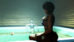 deadboltreturns:  Kaitlynn and Brooklynn share the hot tub after a long week. Note: This just came to mind, no real reason I did this other than wanting to use these characters again.  Full Resolution Kaitlynn in Shorts Kaitlynn in Full Bikini Kaitlynn