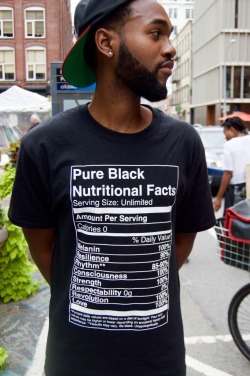 cosmic-noir:  afro-arts:  Pure Black Nutritional Facts Shirt  teespring.com/stores/pure-black-nutritional-facts // IG: kidnoble  ภ - ห  CLICK HERE for more black owned businesses!    IM BUYING ONE AS SOON AS I GET PAID I DONT CARE I DONT CARE I DONT