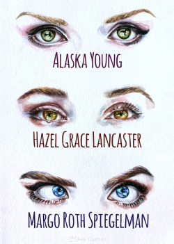 edwardspoonhands:  nerdfighterproducts:  Windows to the Soul Watercolor Tribute to the leading ladies of fishingboatproceeds (John Green)’s novels featuring iamcaradelevingne as Margo and ShaileneWoodley as Hazel. Look closely, the detail in each
