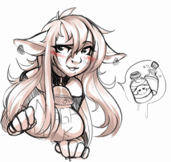 hensa:  Doodled the cow girl from Kanels Recent Auctioncongrats, whomever won her.wow cows are cute  Again, CuteasFuk.&lt;3