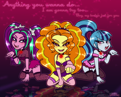 princesscallyie:I was listening to Anything by SWV and thought it would be the perfect siren chant for the Dazzlings. dA linkArt Blog~the cuties~