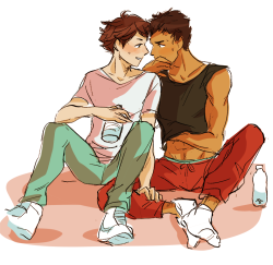 garbagebird:  this was too gay to post to my main twitter. so here you go. the only haikyuu pairing that matters 