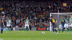 itscalledfutbol:  Lionel Messi scoring from a free kick and a kid at Barcelona’s Academy scoring from a free kick.