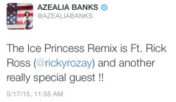 dmc-dmc:  husssel:  monsieurrebel:  icahbodbrain:  WHAT ARE THEY PLANNING?!?  Dear god please prepare me for this.. Because my heart isn’t ready    These gifs man lmao im anxious to hear these tracks though  Azealia can be so problematic but her flow