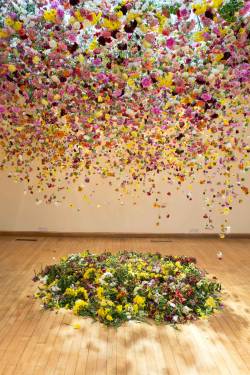 culturenlifestyle:  Beautiful Floral Installation Suspended in London’s Garden Museum Rebecca Louise Law is known for her large scale installation of suspended dried flowers on site specific installations. Her work has been commissioned for iconic