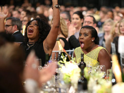 onlyblackgirl:  thickthighing:  blueink3:  Uzo Aduba reacting to her name being announced for the SAG Award. Best pic of the night. (x)  Vee is so happy haha  they deserved it a long time ago 