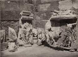 didoofcarthage:  Sculptures of the Wingless Victory, Athens by Albert Hautecoeur  French, c. 1860-1890  albumen silver print Philadelphia Museum of Art 