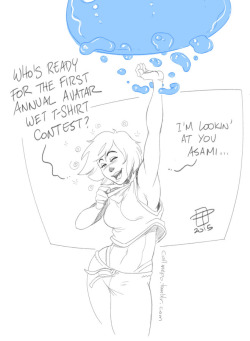 callmepo:  Korra is a real party animal when she is tipsy.Decided to draw her as the warm-up today.Previous Drunk Korra antics here and here.