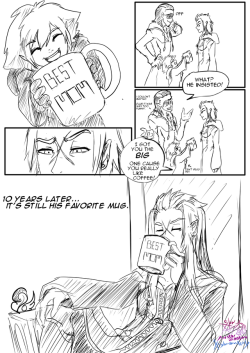 kingdomsaurushearts:  In our lil group, Saix/Isa is Mom, I am Saix/Isa, So I am Mom. MomNort.And Mom… needs her giant ass coffee.
