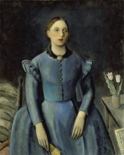 John Wesley Carroll (b. Wichita, Kansas 1891 or 1892 - d. Kansas City [?] 1959), Lady in blue, c 1924, oil on canvas, LACMA Collections
