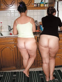 needsmommy:  bballer1037-deactivated20170302: 2 chubby asses are better than 1!  Judy and her sister Betty had 5 boys home from college between them, not to mention their husband’s working from home. They’s just given up on panties and accepted the
