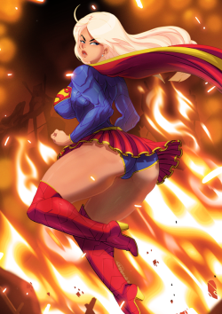 tovio-rogers:super girl drawn up for patreon. full view and psd available there soon.  &lt; |D’‘‘‘