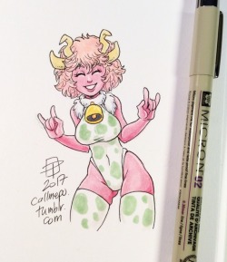 callmepo: Alien Cowbell Pinky!  Wanted to show people who made a donation to my Kofi what I bought with the money… new markers for future tiny doodles!  Thank you so much!   [Like my tiny doodles? Come visit my Ko-fi and buy me a coffee new markers