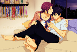 yohao88:  RinHaru Week - Day 8 - Home sweet home… by Yohao88   Come on, Haru, stop checking my agenda and let’s go to bed… ♥    And with sweet domestic atmosphere (Rin in love is pure perfection! ♥), I say goodbye to this year’s #RinHaruWeek!!