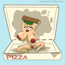 putricias-pit: Commission of that pizza lady from those Orbitz commercials (Come on, you TOTALLY would.)  lulz XD