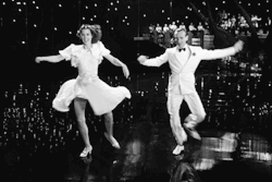 wehadfacesthen:  Eleanor Powell and Fred Astaire in Broadway Melody of 1940  (Norman Taurog, 1940)   Astaire remarked later, “She ‘put ‘em down like a man’, no ricky-ticky-sissy stuff with Ellie. She really knocked out a tap dance in a class