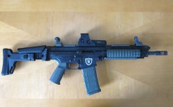 one-shot-two-kills:  gunrunnerhell:  Little bit of everything… A Robinson Arms XCR SBR with the ACR stock…that’s a lot of acronyms. These rifles don’t come with the ability to use the ACR stock right out of the box, a custom made adapter is required
