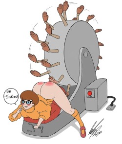 whatisthebestfetish:  Kinky Jinkies!  (as she contemplates moving the setting from slow to fast).  Artist: bilbyhttps://animeotk.com/gallery/showgallery.php/cat/1002