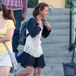 bimuslimheaux:  iice:  ketev:  Hate It or Love It? Jaden Smith Rocks a Dress in Calabasas  The Smith children (Willow and Jaden) are a fascinating pair.  Jaden Smith stepped out in Calabasas, California, Thursday afternoon sporting a little black dress.