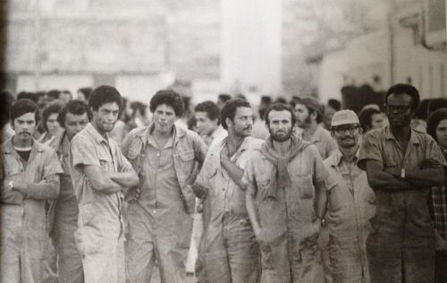  On  this day, 12 May 1978, dayshift toolroom workers at the Saab-Scania  auto plant in Sao Bernardo, Brazil, decided to stop work, in spite of  the military regime. The strike spread and within two weeks over 20  factories and 45,000 workers had downed