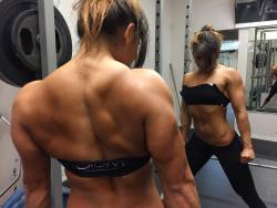 youngmusclegirls:  fitnessback:  Summary of tonights back workout: weighted pull ups, heavy barbell rows, but no deadlifts   Big young muscles