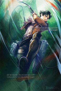 yanimatorart:ATTACK ON TITAN S2 IS SO GOOD! Such a refreshing series to watch! Here’s a quick throwback to a piece I made a few yrs back during S1 of AOT. Levi is probably one of my favorite characters in the series!