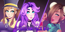 Subdraw pack #8 is up in Gumroad for direct purchase! Includes subdraws #22 (Hat Kid), #23 (Abigail from Stardew Valley) and #24 (Solitaria Qipao)Versions include Clothed, Stages of undress and Nude. Thank you for your support as always :3!