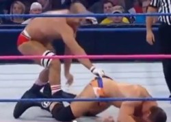 rwfan11:  Ted DiBiase Jr. - trunks pulled by Cesaro 