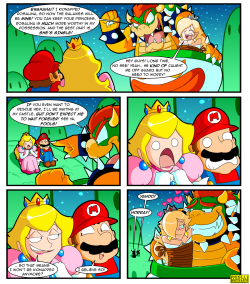 This was commissioned awhile ago by someone on deviantART called Nokamarau, and he wanted me to make a comic with Boswer, &ldquo;capturing&rdquo; Rosalina. Not used to making shipping comics anymore, but eh, this pairing is pretty tame compared to some
