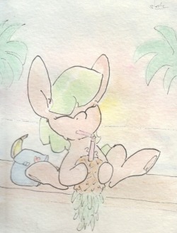 slightlyshade:Yay, a picture from this pony RPG I’m playing with friends. This is my friend’s character Hoof Stamp, a mailmare, enjoying some pineapple goodness at the bay after a rough day. =3