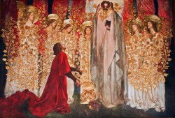 king-without-a-castle:  Edwin Austin Abbey - Sir Galahad and the Holy Grail (1896-1901).