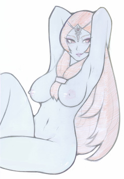 tabletorgy:  fast sketch request! True Form Midna pin up