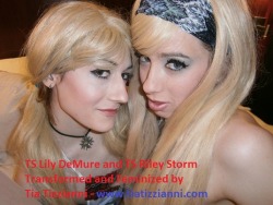 tiatransformsbottoms:  TS Lily DeMure and TS Riley Storm Transformed and Feminized by Tia Tizzianni for a shoot they did together. Catch these two hot porno starlets on http://lockers.birchplace.com/tvbunni 