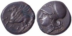 via-appia: Silver coins, Athena and Pegasus  Greek, Syracuse and Corinth, 4th century BC 
