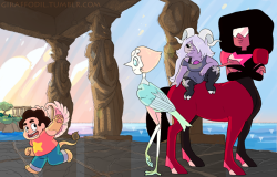 giraffodil:  That’s why the people of this world believe in~ Garnetaur Panmethyst Harpearl and Sphinxven! Bonus, sphinx! Rose: And more AU nonsense under the cut: Keep reading 